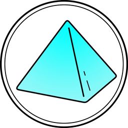 Cyan tetrahedron